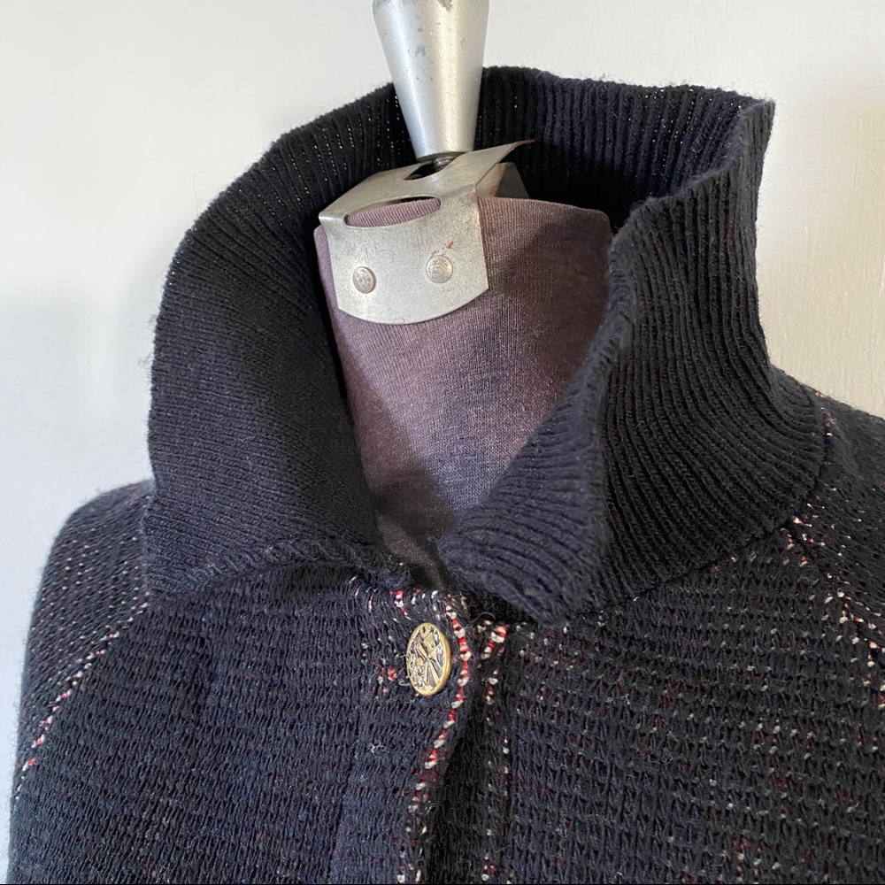 Vintage 70’s Fair Isle Poncho Cape Sturbridge By Roosevelt Black Red Knit Womens - Picture 8 of 11